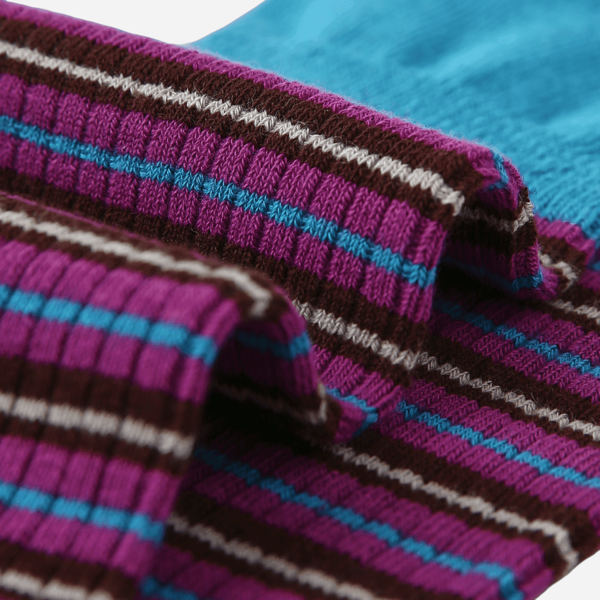 Women's Bright Blue Cuff Stripe Crew Socks - Single Pair