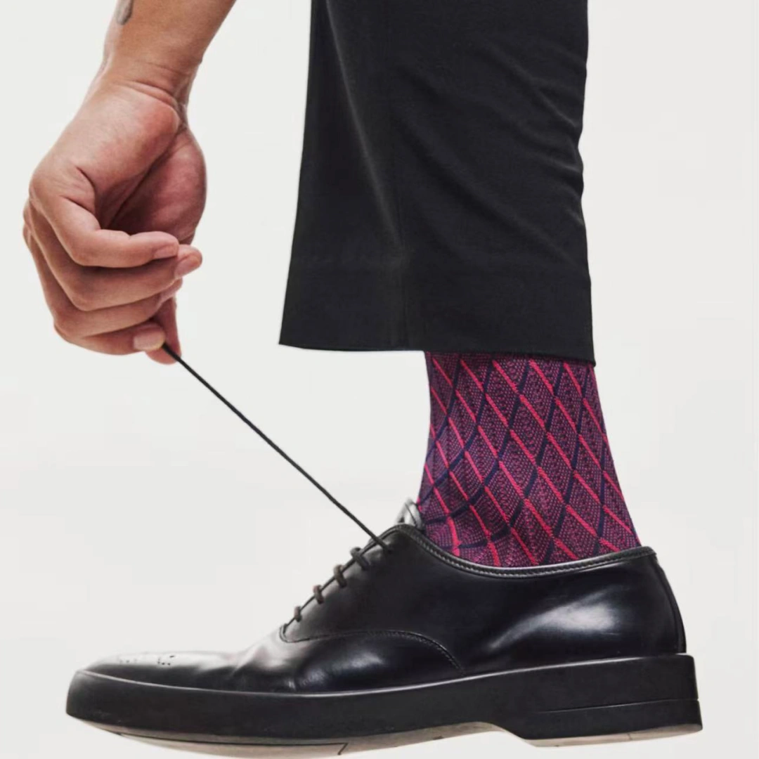Men's Luxury 100S Mercerized Cotton Argyle Business Socks - product photo showing soft cotton comfort
