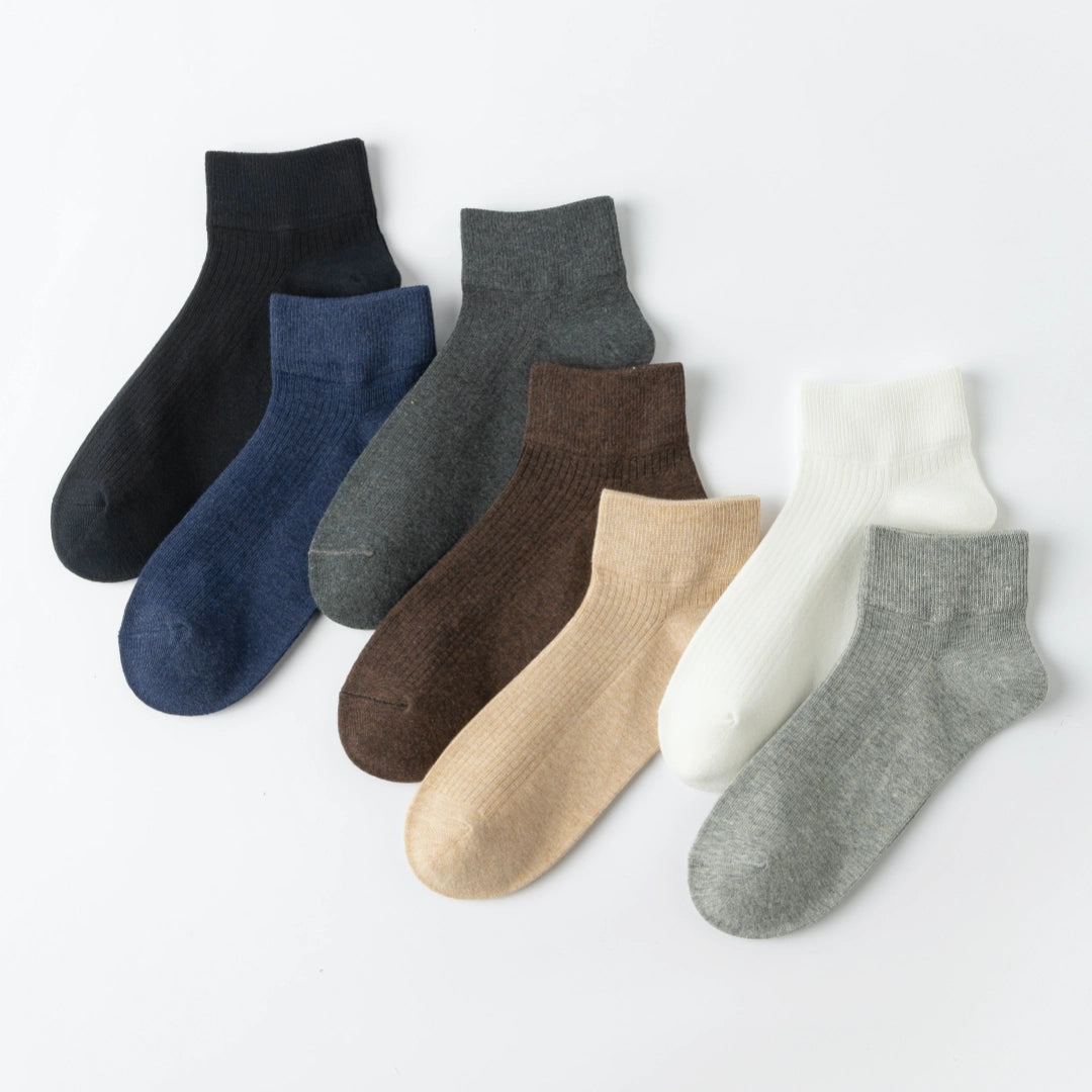 Men's Moisture-Wicking Drop-Needle Ribbed Ankle Socks
