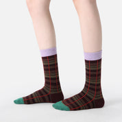 Women's Designer 3D Butterfly & Shimmer Grid Crew Socks (3-Pack)