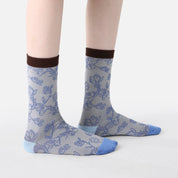 Women's Designer Vintage Botanical & Bow Crew Socks (3-Pack)