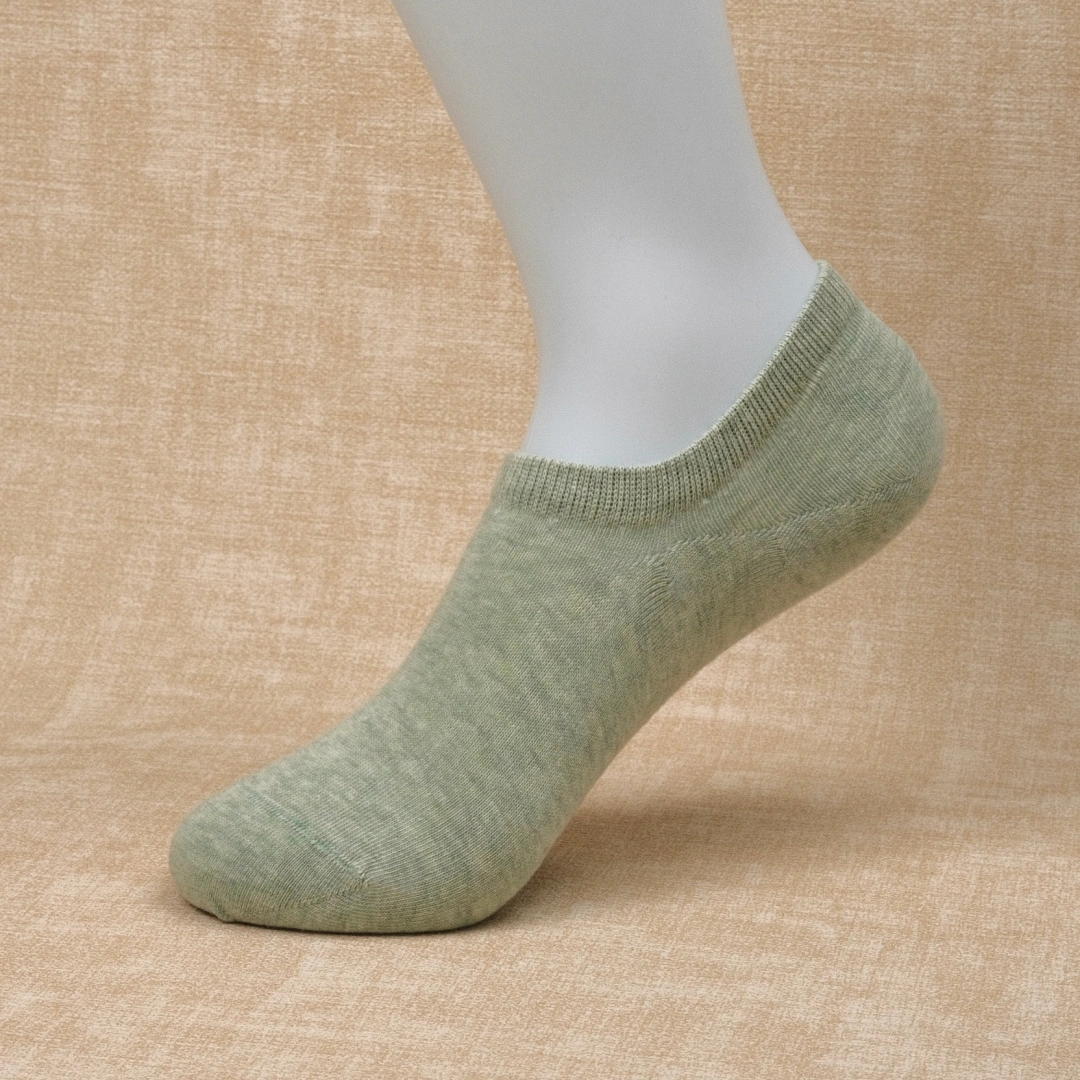 Women's 95% Cotton Ultra-Soft Heathered No-Show Socks - product photo showing soft cotton comfort