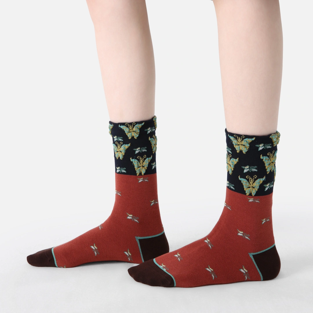 Women's Designer Abstract Pattern & 3D Jacquard Crew Socks (3-Pack)