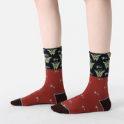 Women's Designer Abstract Pattern & 3D Jacquard Crew Socks (3-Pack)