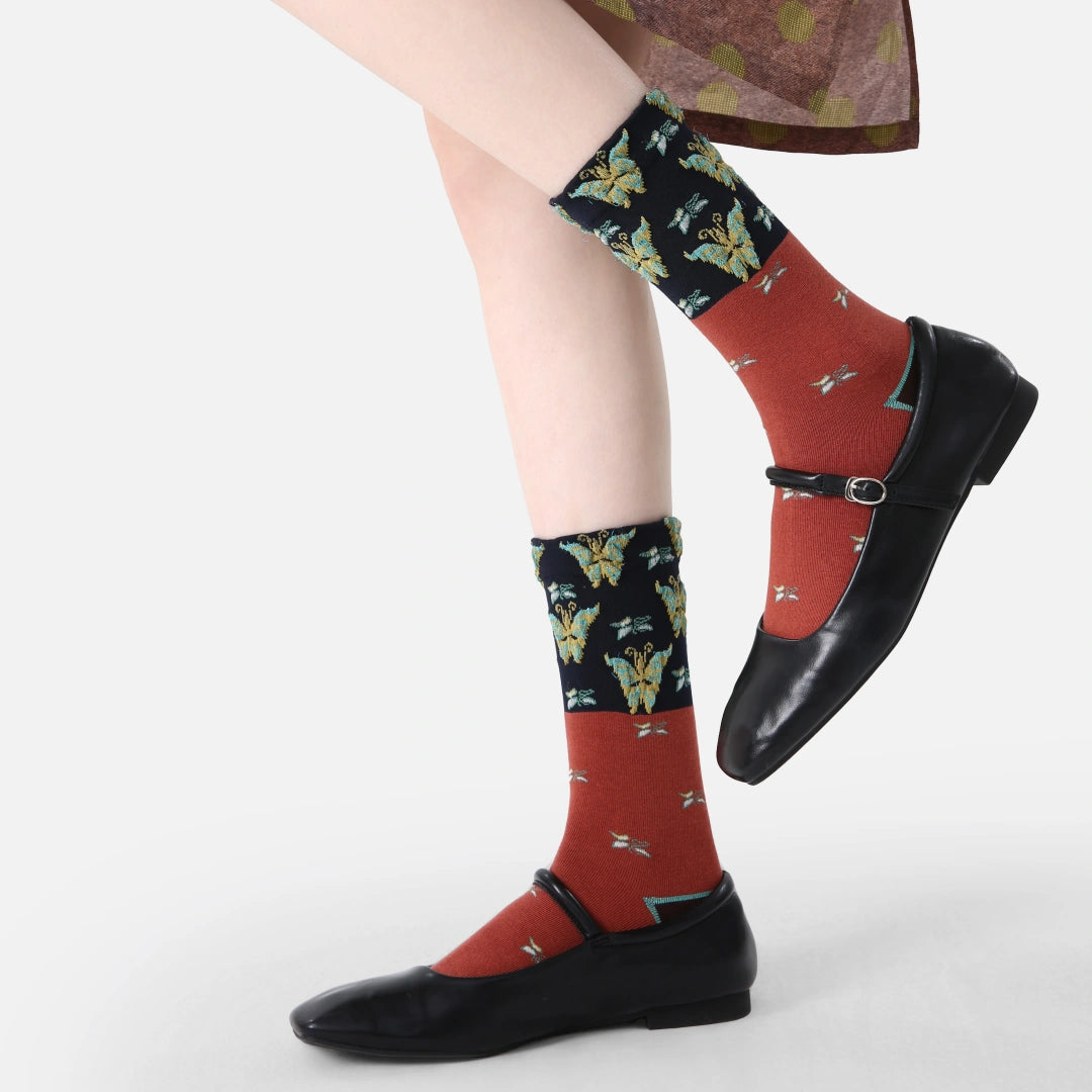 Women's Designer Abstract Pattern & 3D Jacquard Crew Socks (3-Pack)