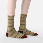 Women's Designer Abstract Pattern & 3D Jacquard Crew Socks (3-Pack)