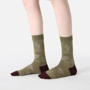 Women's Designer Vintage Botanical & Bow Crew Socks (3-Pack)