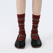 Women's Designer Metallic Lurex Tabi Split-Toe Crew Socks (3-Pack)