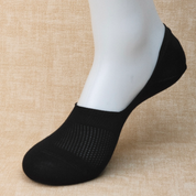 Men's 95% Cotton Ultra-Thin Mesh No-Show Socks - product photo showing breathable mesh comfort