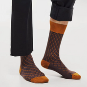 Men's Luxury 100S Mercerized Cotton Argyle Business Socks - product photo showing soft cotton comfort