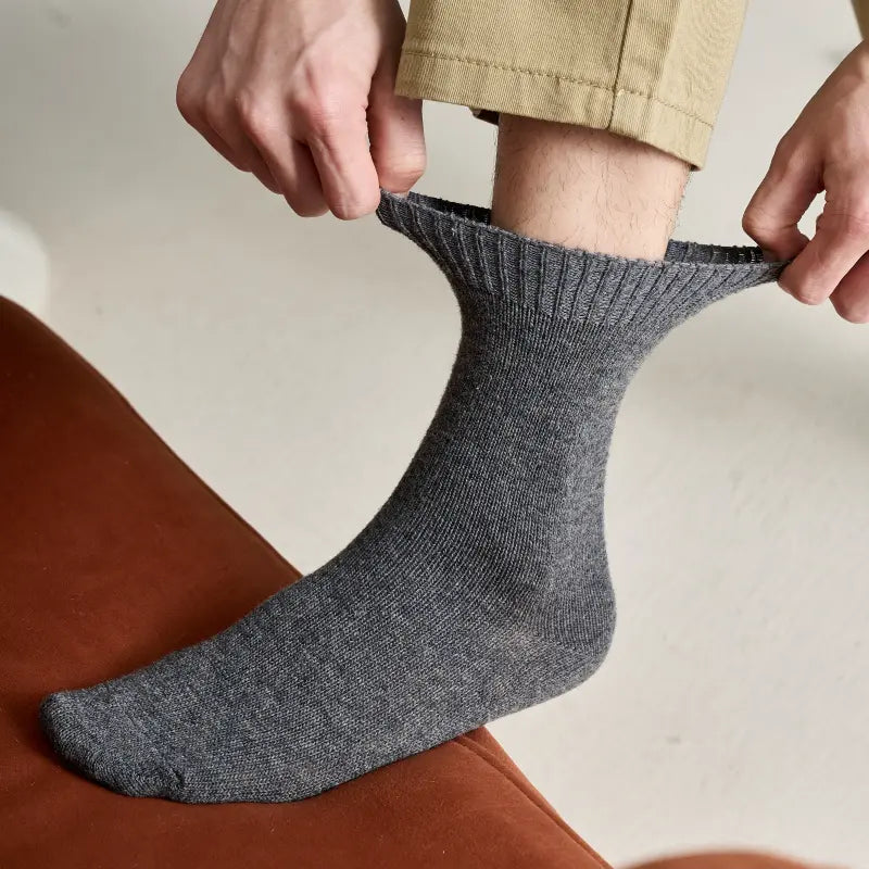 Men's Heathered Merino Wool Crew Socks