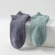 Men's 92% Cotton Non-Slip Yoga Ankle Socks - product photo showing secure grip comfort