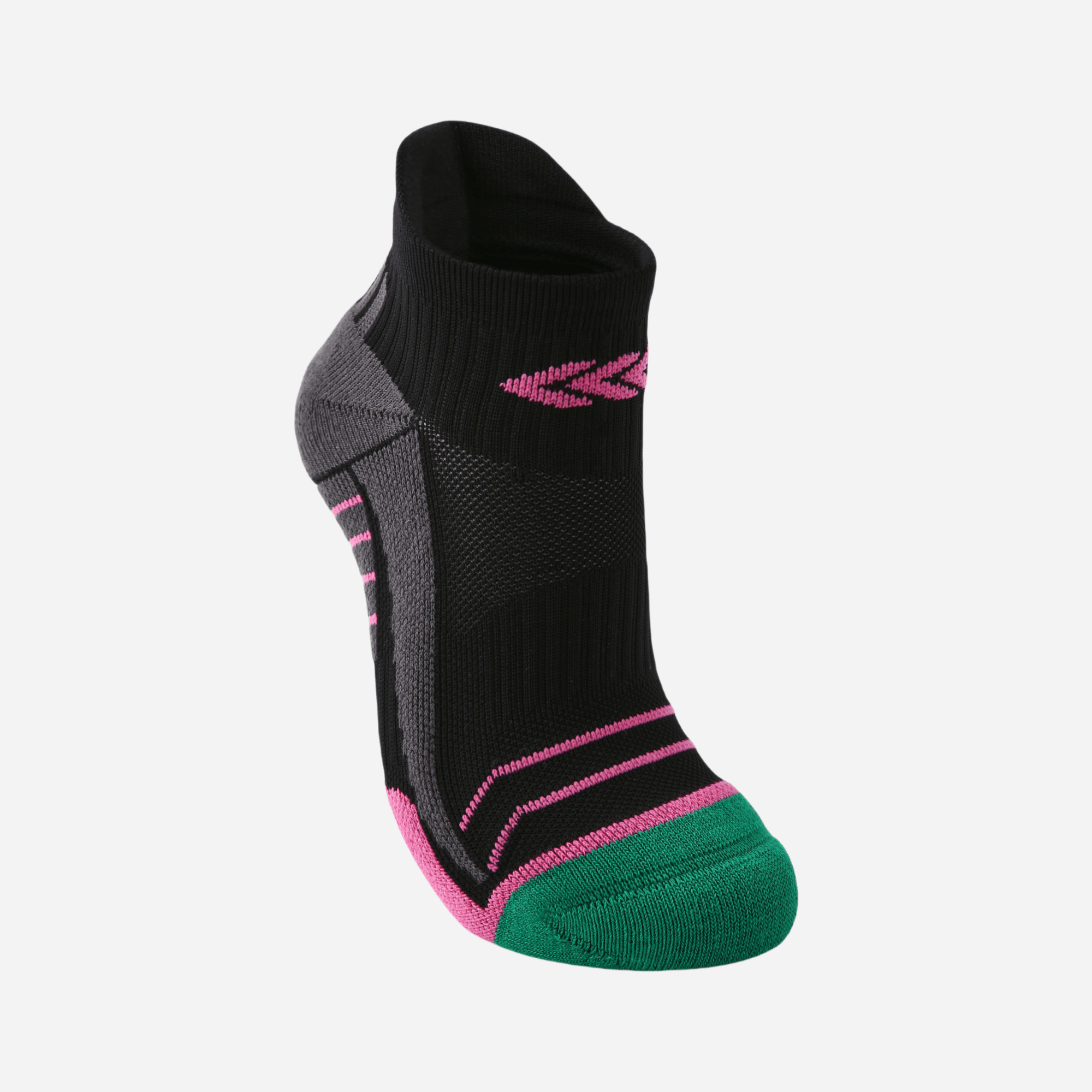 Women's Performance Cushioned Ankle Socks - Black & Neon Pink