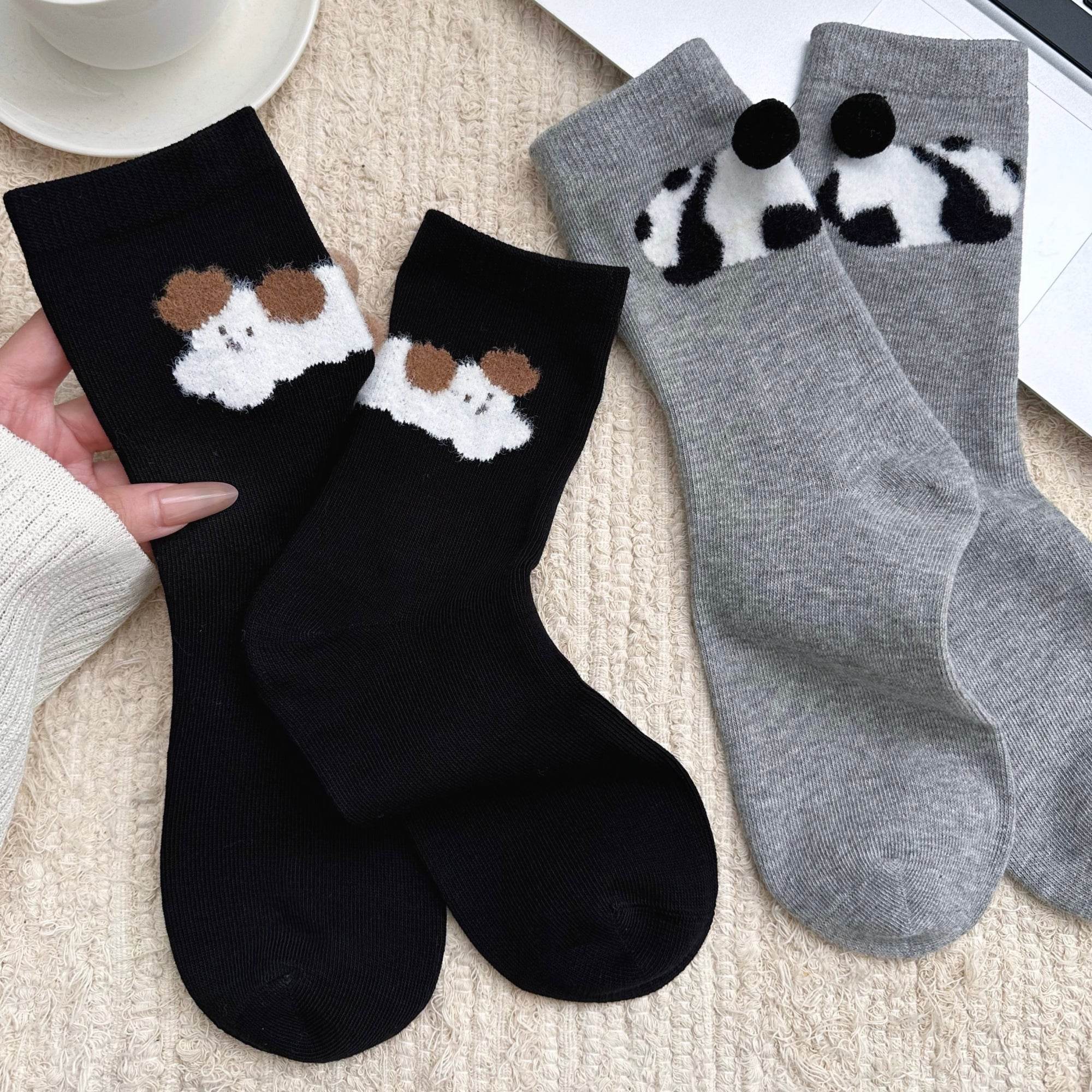 Women's Cute 3D Pom Pom Pet Socks - Single Pair