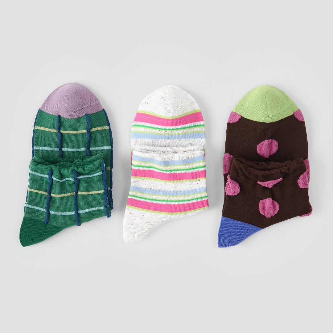 Chromatic Vision 3D Textured Ankle Socks 3-Pack