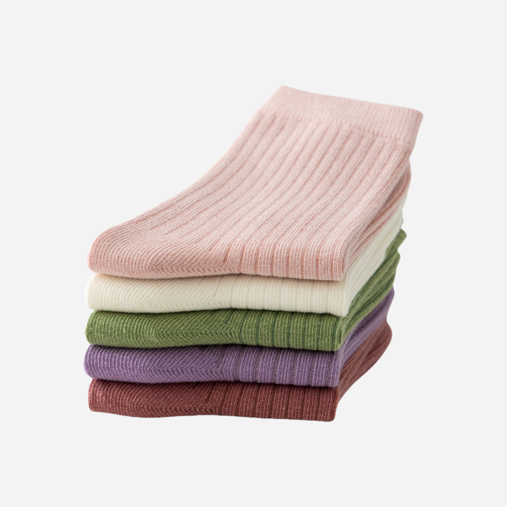 Kid's Classic Ribbed Crew Socks - 5 Pairs