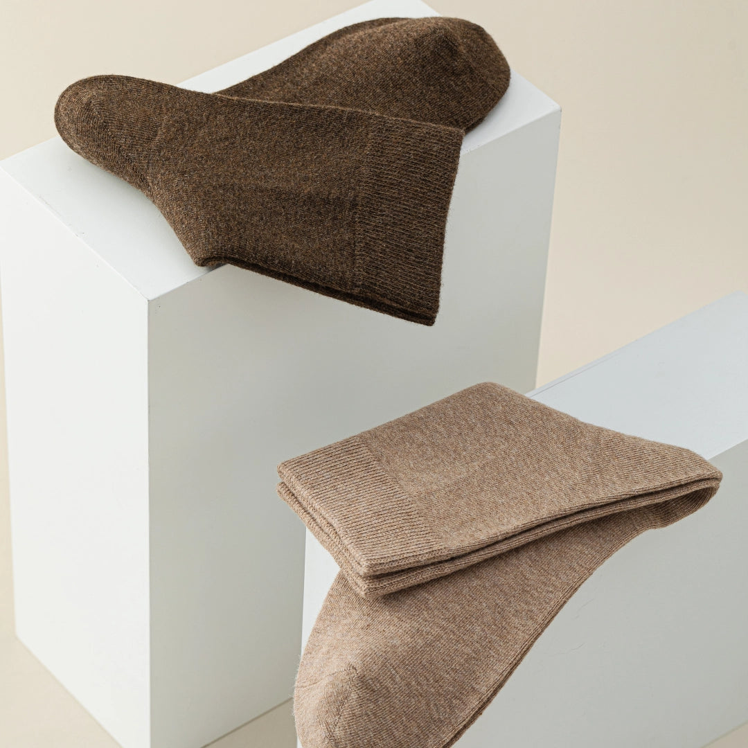 Men's 98% Cotton Heathered Business Crew Socks