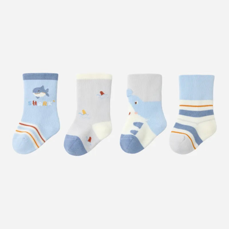 Babies The Little Shark Week Socks-4 Pairs