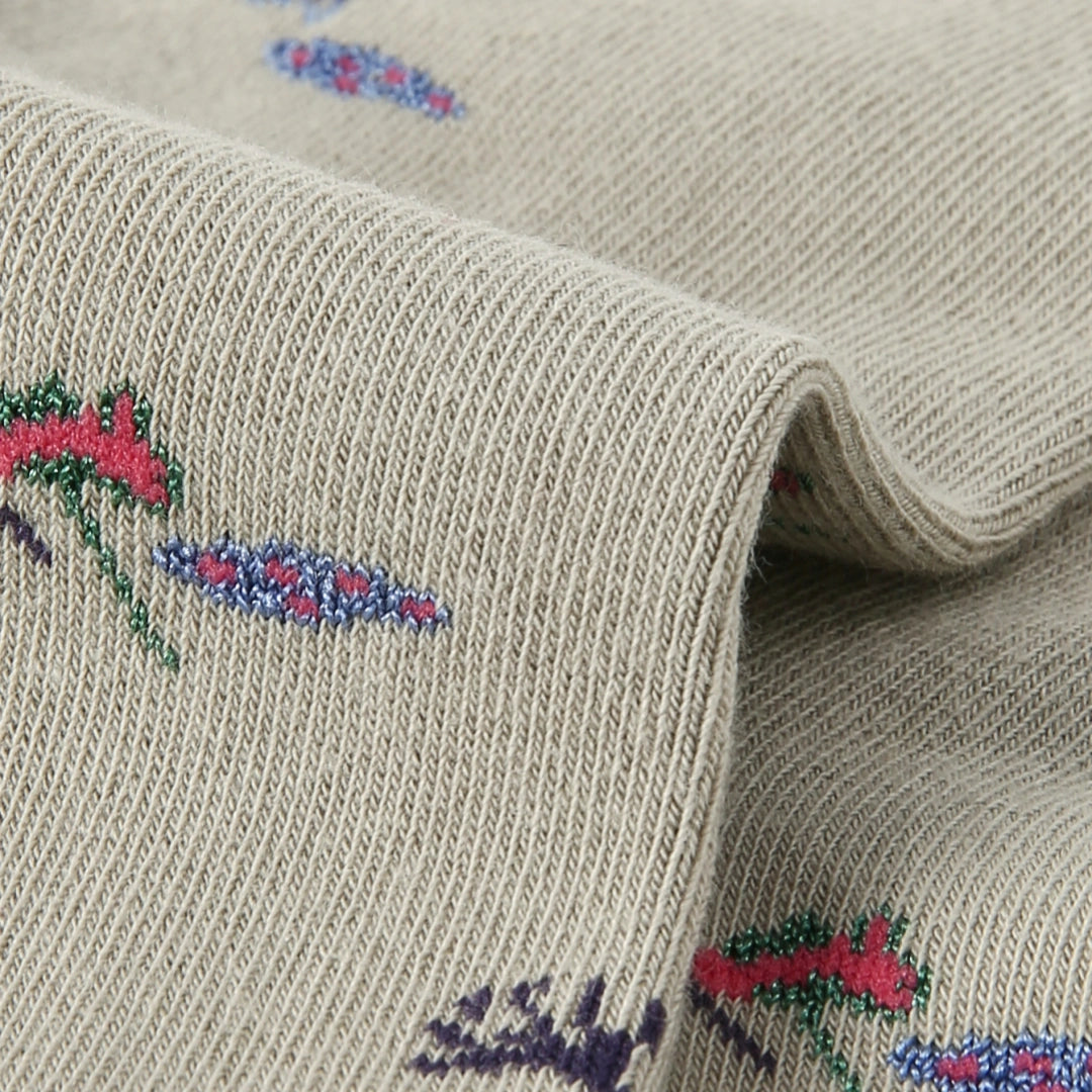 Women's Designer Artistic Botanical & Shimmer Meadow Crew Socks (3-Pack)