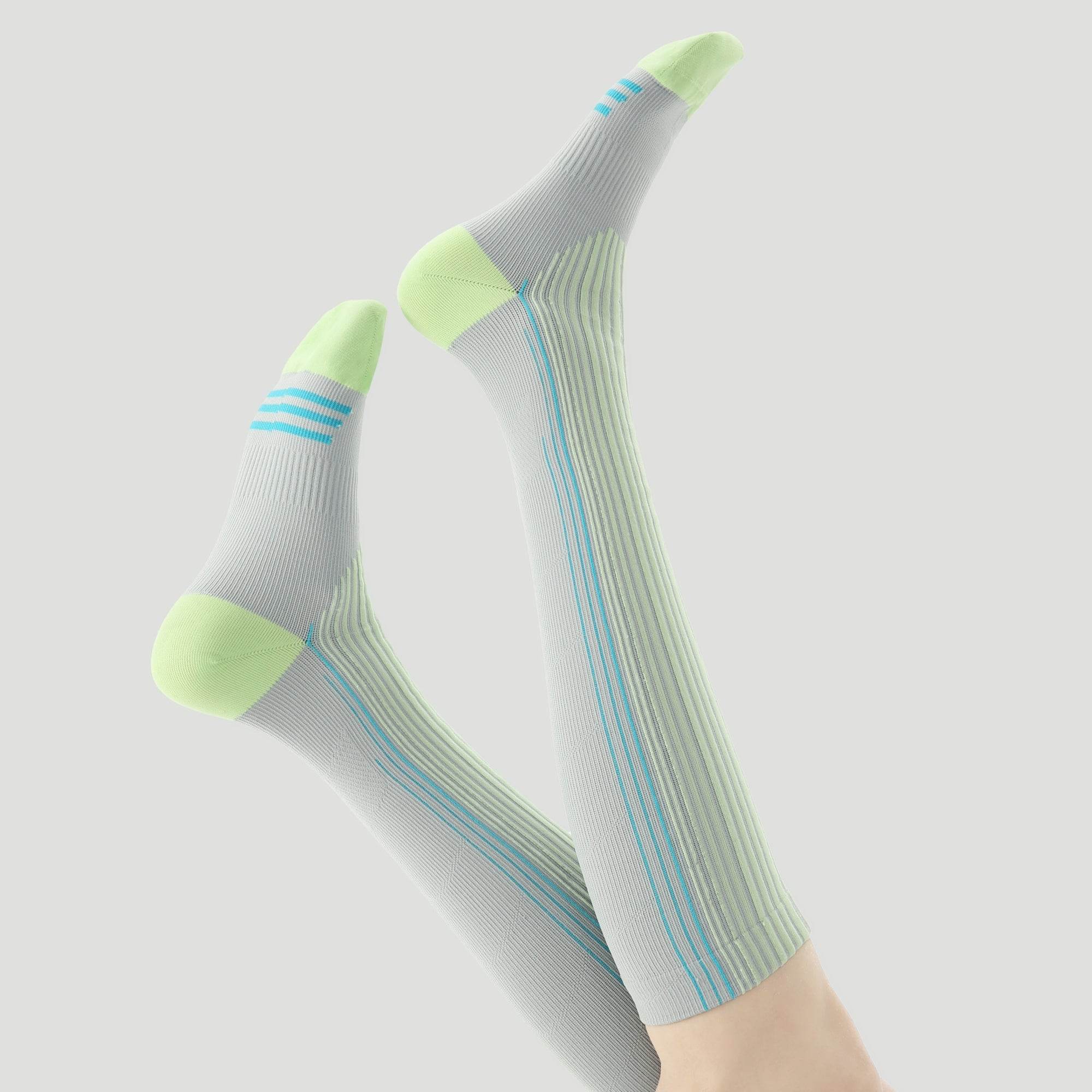 Women's Performance Knee-High Hiking Socks - Grey & Neon Volt