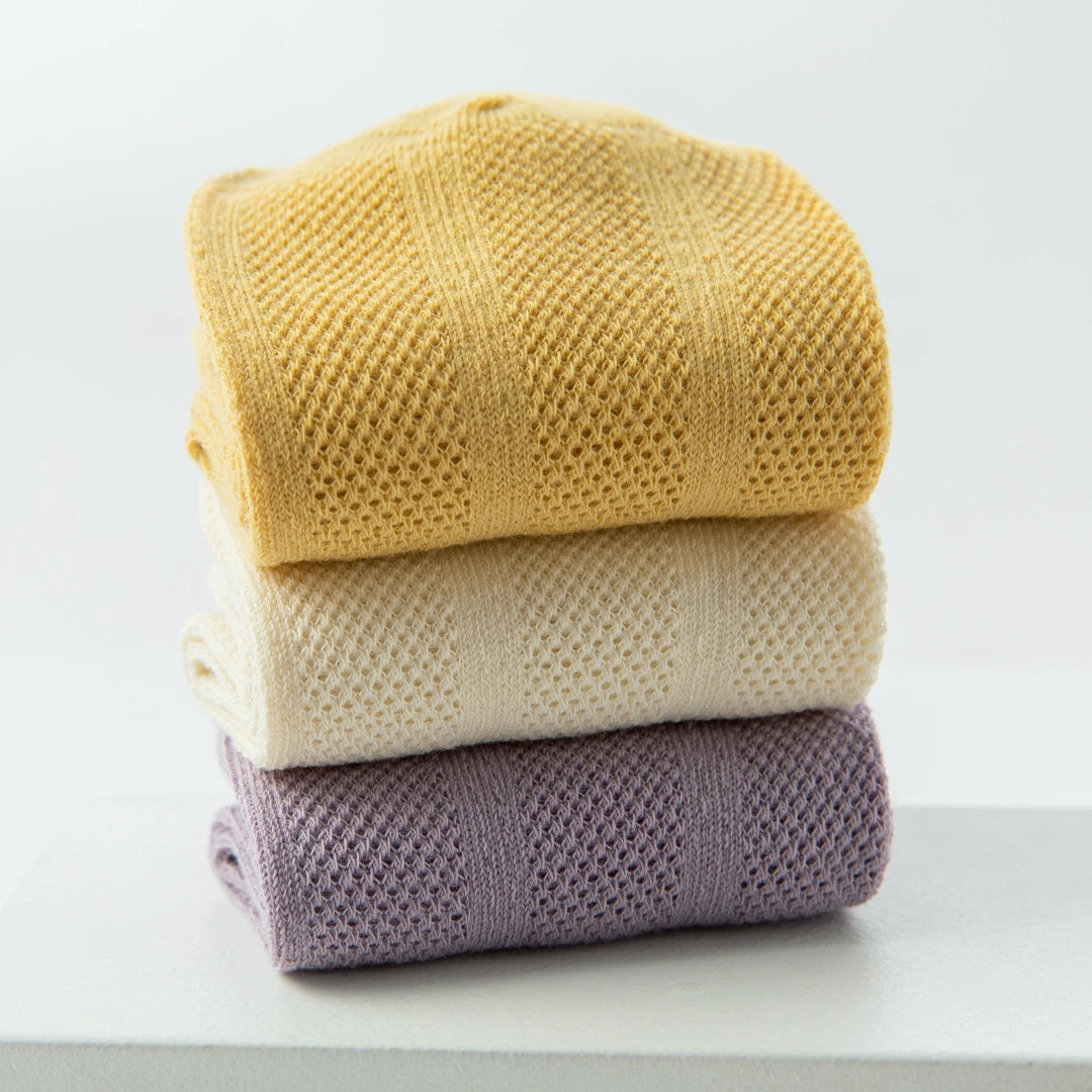 Kids' Organic Cotton Mesh Quarter Socks (4-Pack) - sock set showing breathable mesh comfort