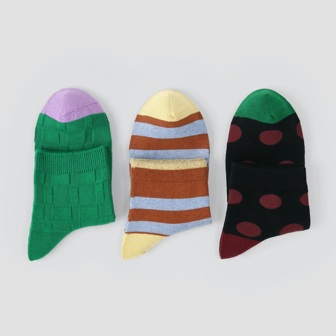 "Artisan Soul" 3D Textured Ankle Socks 3-Pack