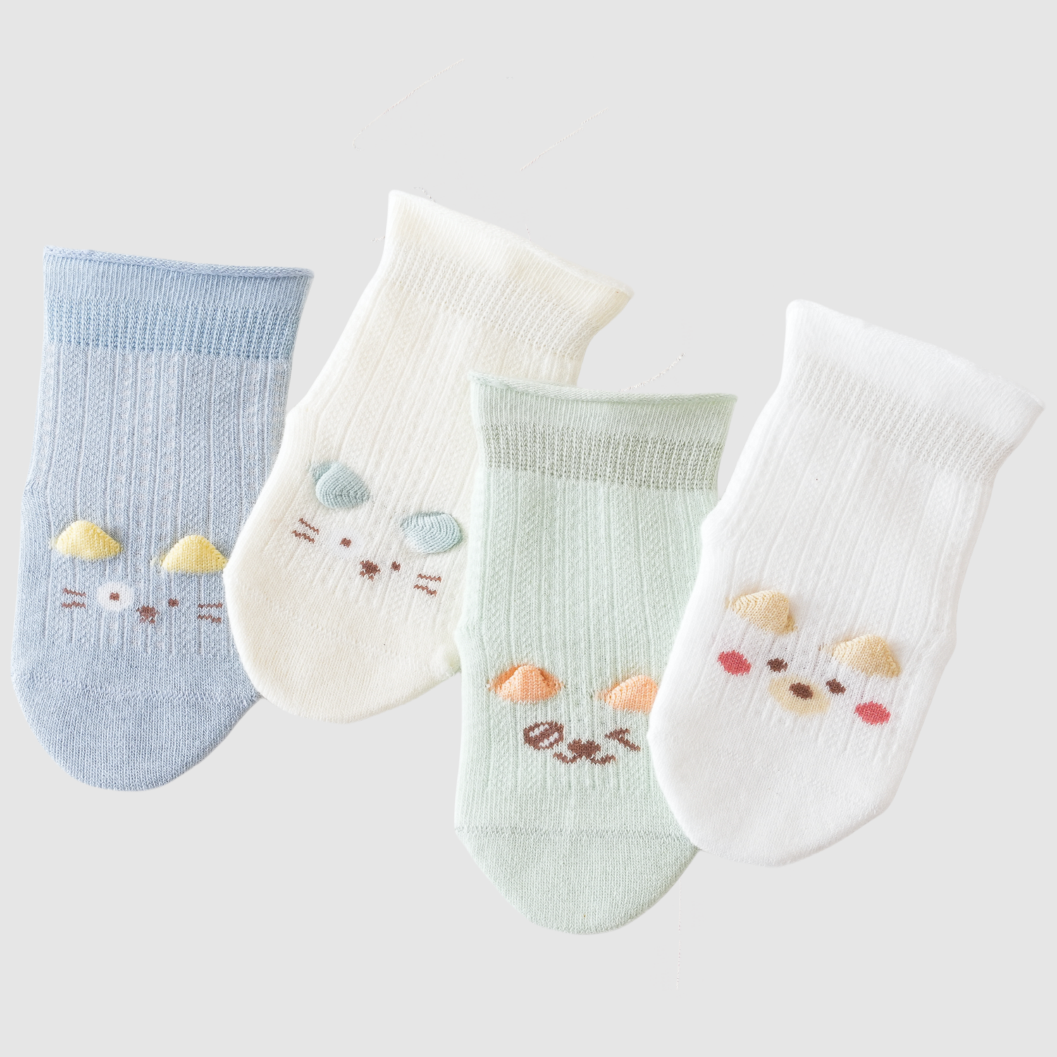 Babies' Ankle Socks with Perky 3D Ears-1 Pack