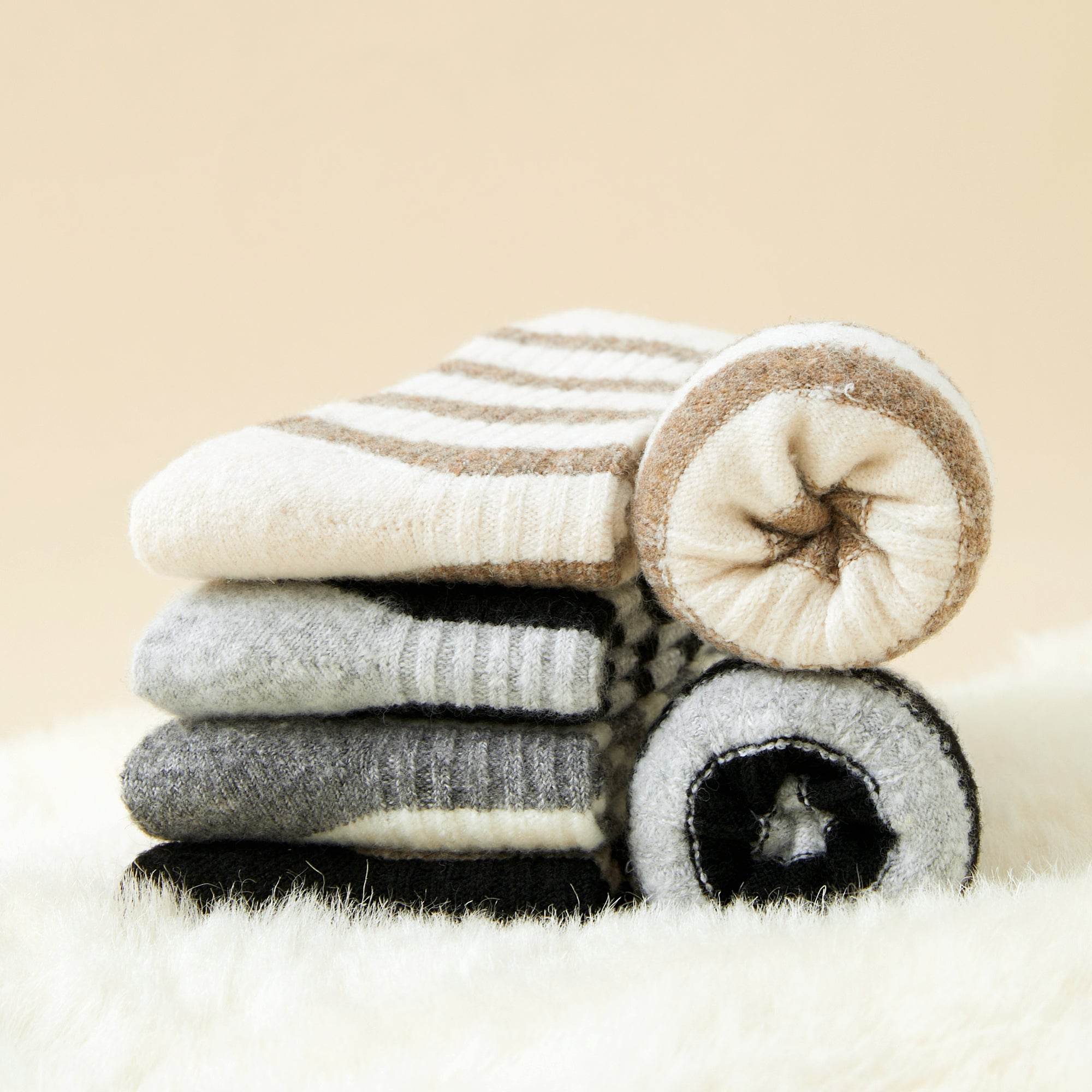 Women's Cozy Wool Blend Striped Socks - Single Pair