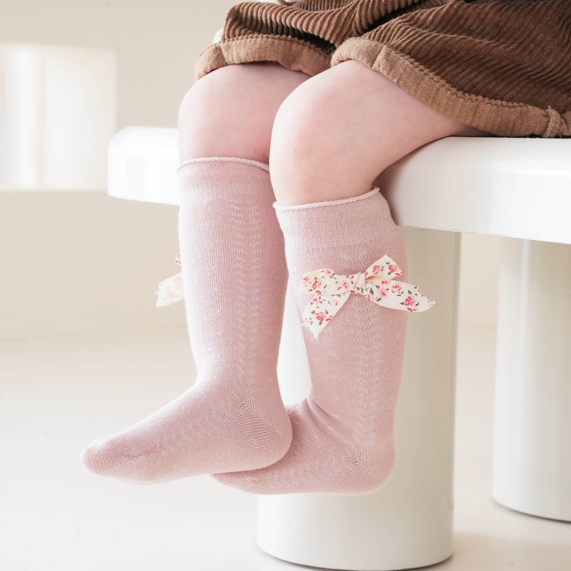 Babies The Floral Bow Knee-Highs-3 pack - Weavasocks