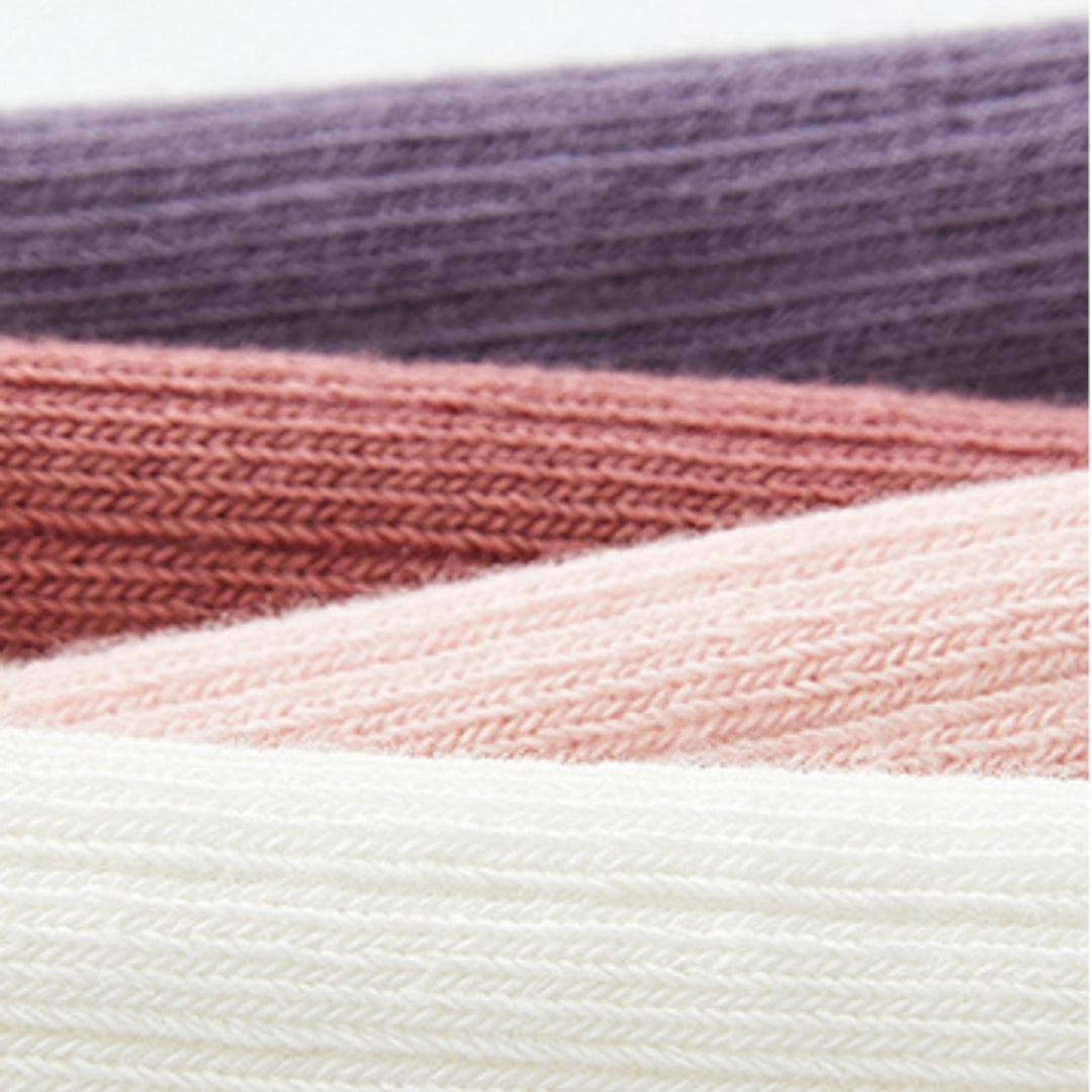 Kid‘s 97% Cotton Solid Ribbed Crew Socks 5-Pack