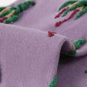 Women's Designer 3D Tufted Floral & Metallic Stripe Crew Socks (3-Pack)