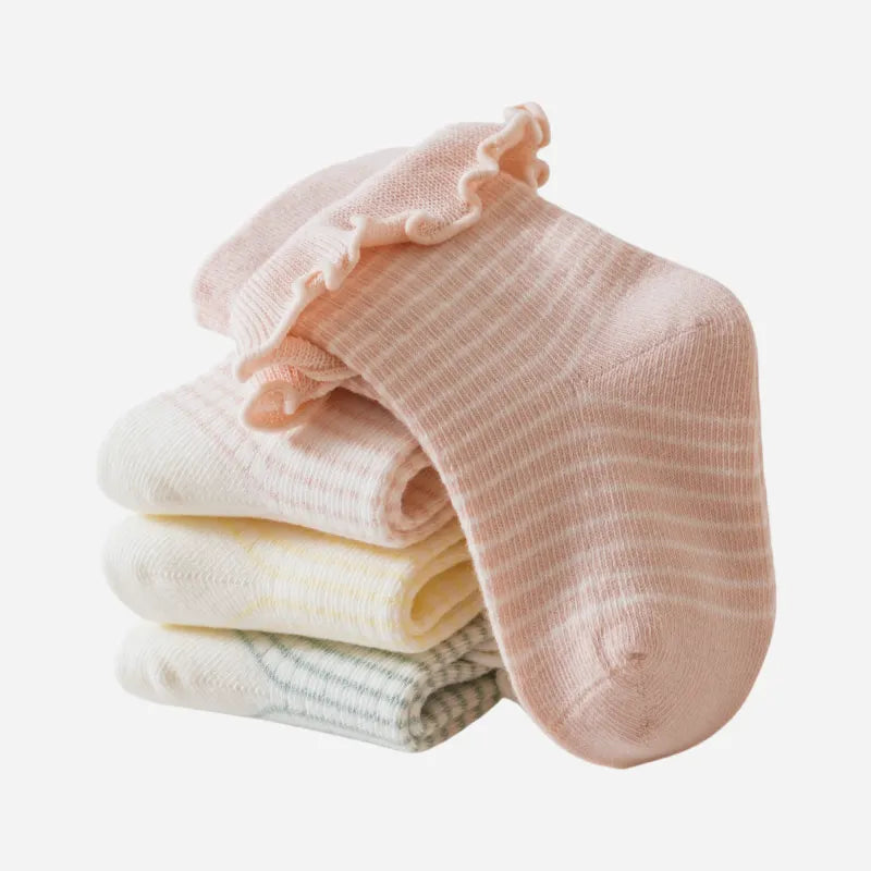 Babies' Ruffled Crew Socks-4 Pairs