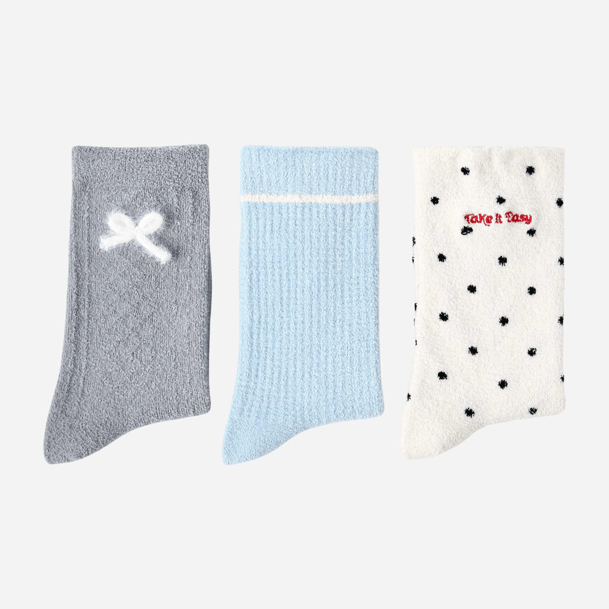 Women's Minimalist Plush Socks - 3 pairs