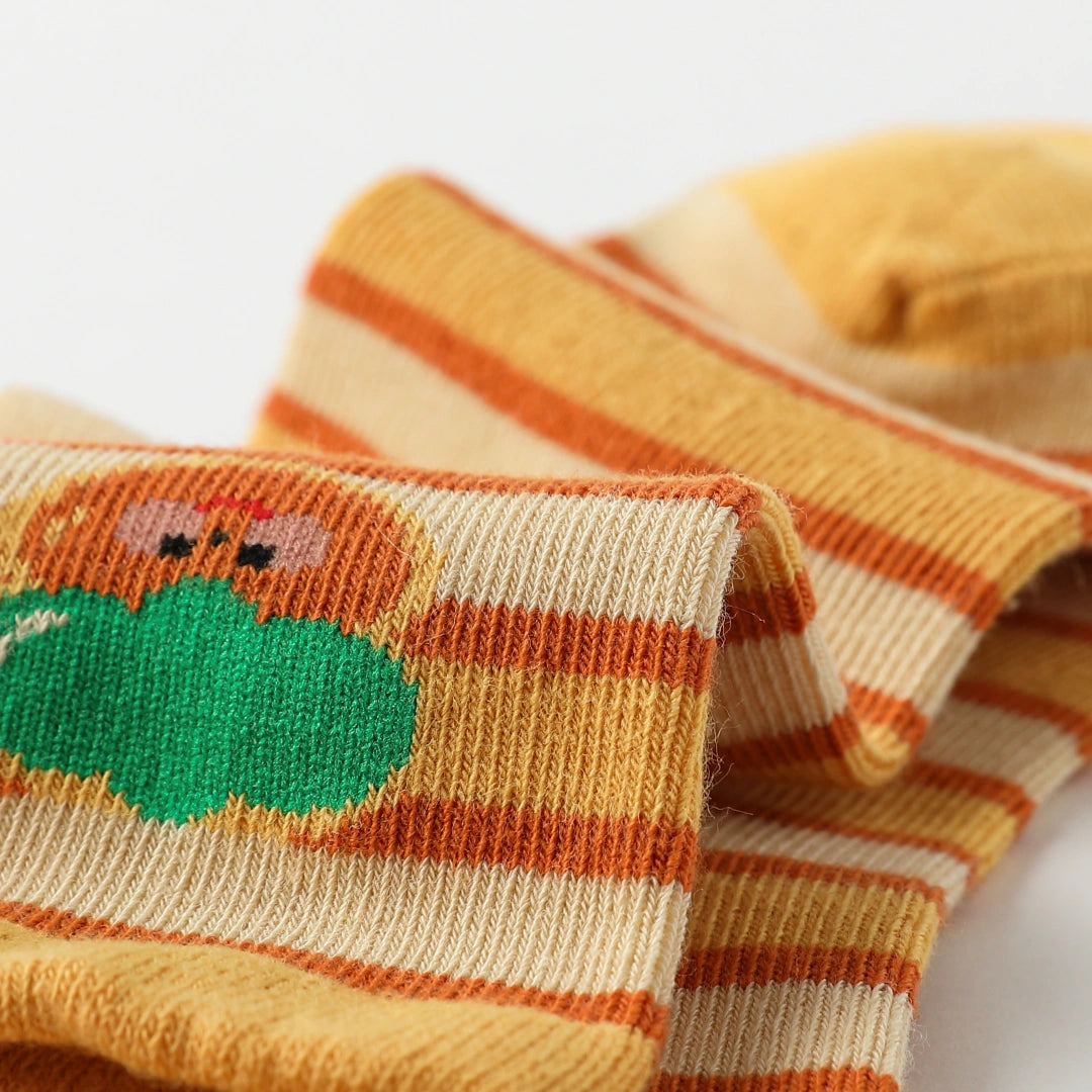 Baby’s Happy Harvest & Persimmon Cotton Crew Socks 4-Pack