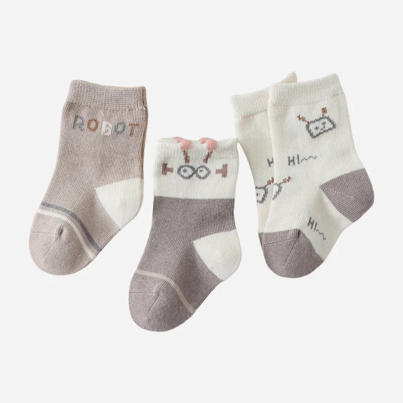 Babies The Beep Boop Socks-3 Pairs
