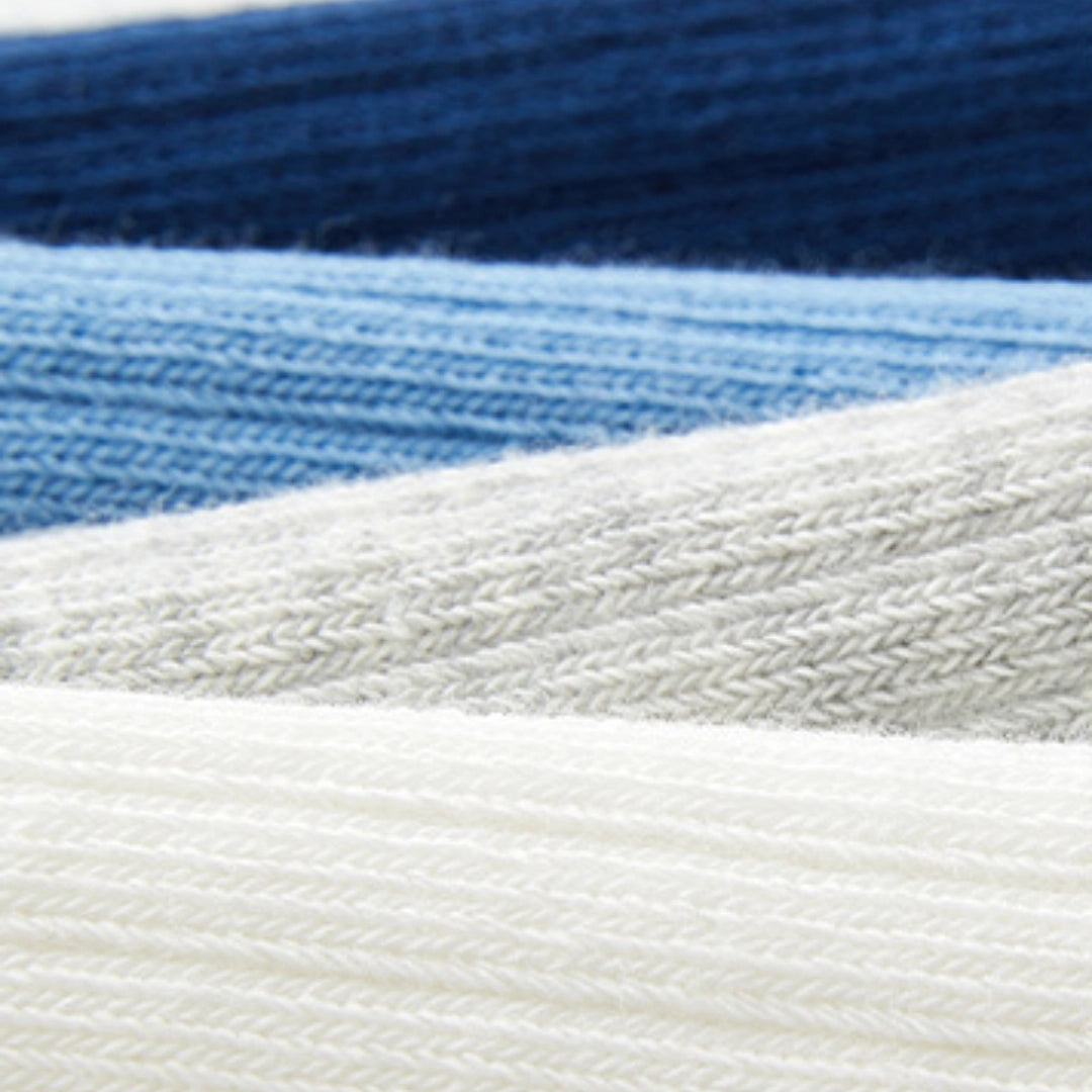 Kids' 97% Cotton Ribbed Socks Cool Blue 5-Pack