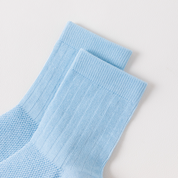 Kids' 99% Cotton Ultra-Soft Mesh Crew Socks (4-Pack) - sock set showing breathable mesh comfort
