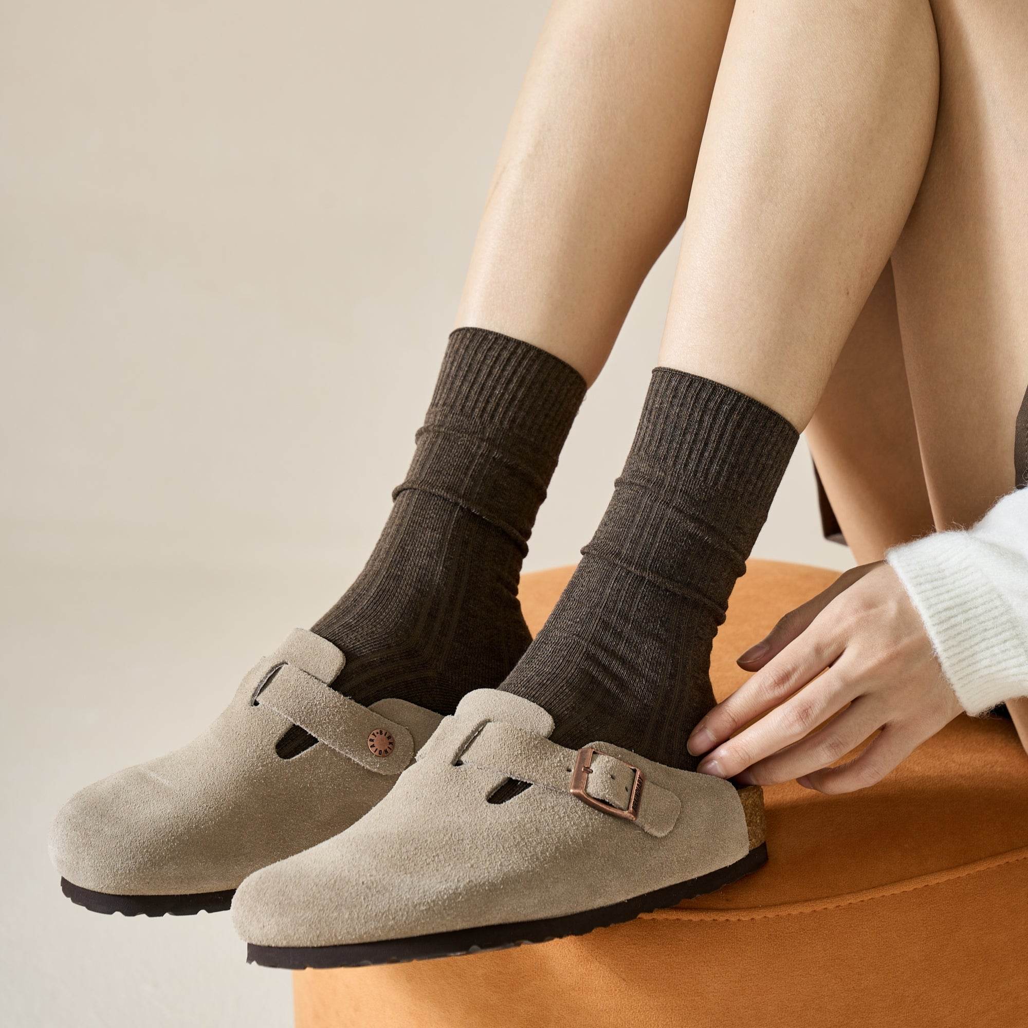 Women's Premium Long-Staple Cotton Ribbed Socks - Single Pair