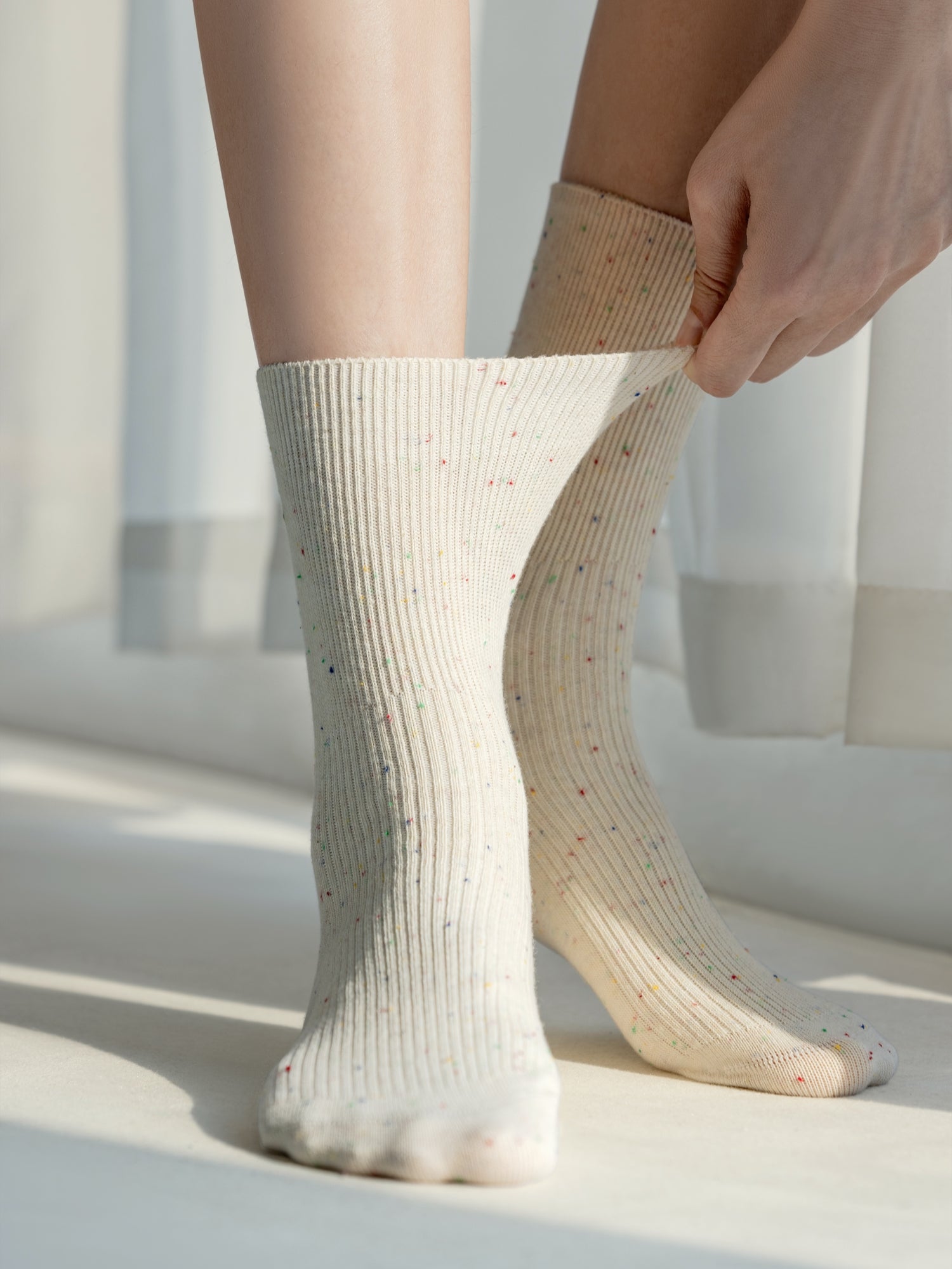 Women's Cotton Crew Socks Embroidery-5 Pack