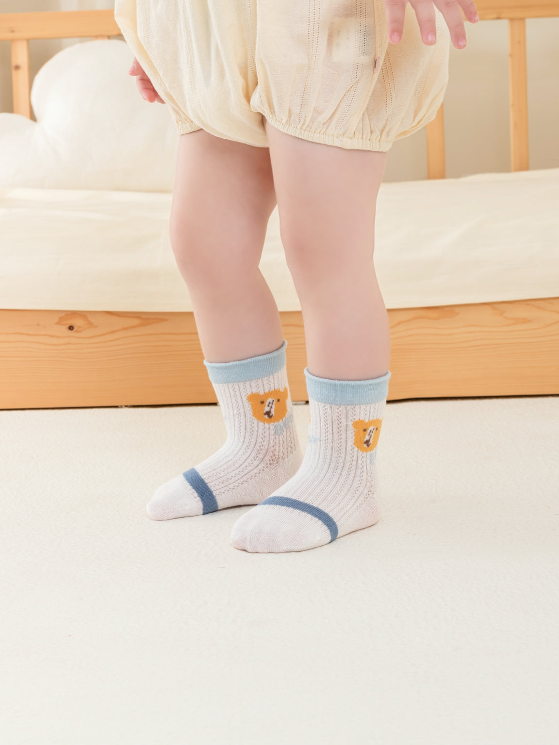 Babies' Breathable Ribbed Ankle Socks -4 Pack