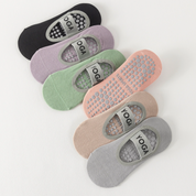 Women's Mercerized 92% Cotton Pilates Socks - product photo showing secure grip comfort