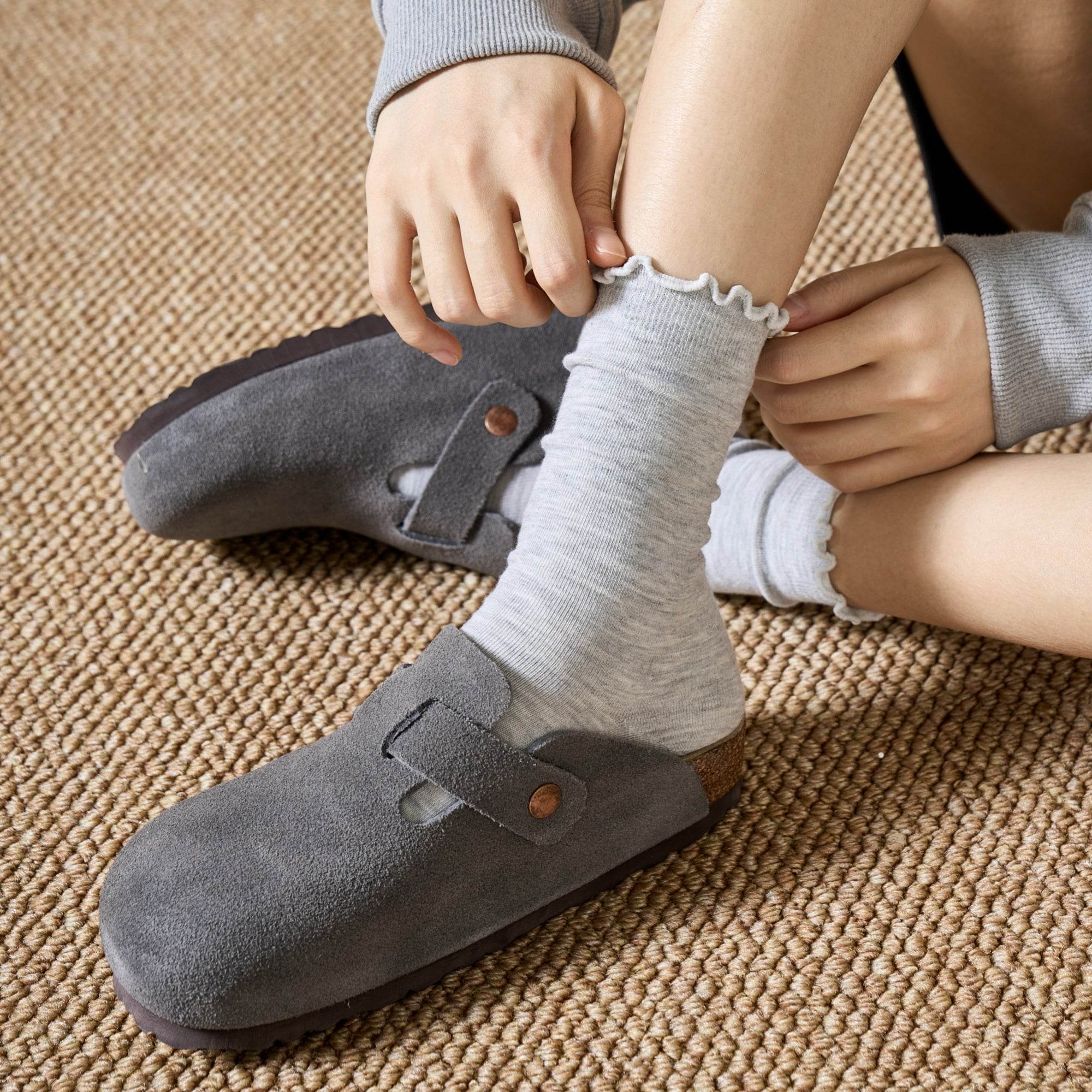 Women's Ruffle Cuff Merino Wool Socks - Single Pair