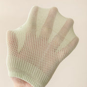 Women's 95% Cotton Candy Mesh No-Show Socks - product photo showing breathable mesh comfort