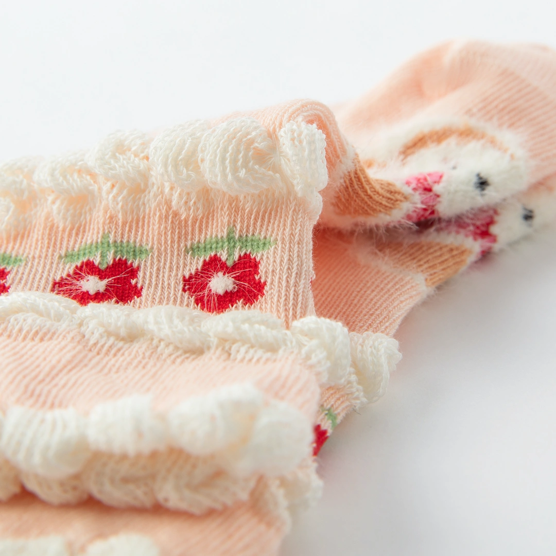 Baby & Toddler Sweet Bunny Garden Socks 4-Pack - sock set showing secure grip comfort