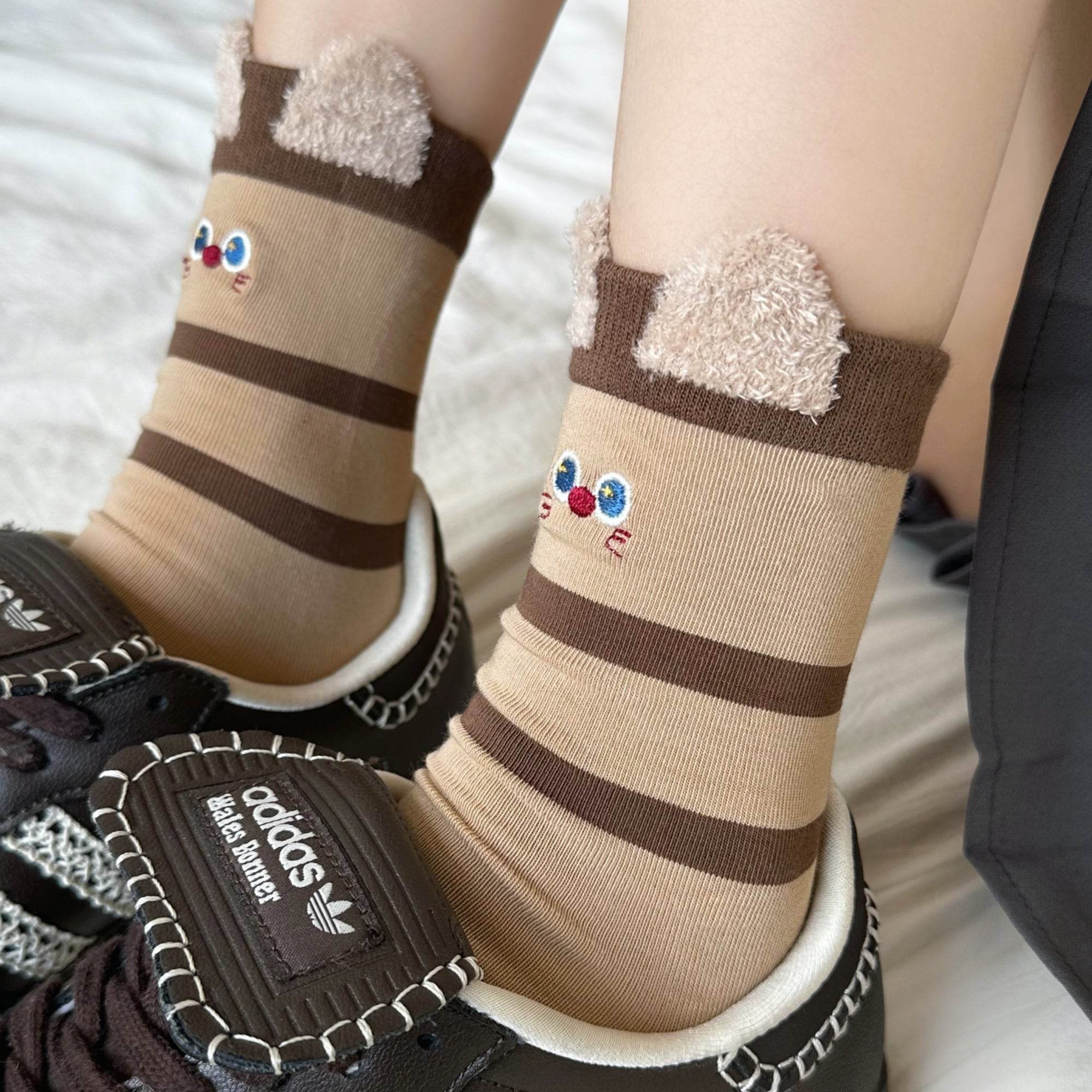 Women's Cute 3D Animal Ear Crew Socks - Single Pair
