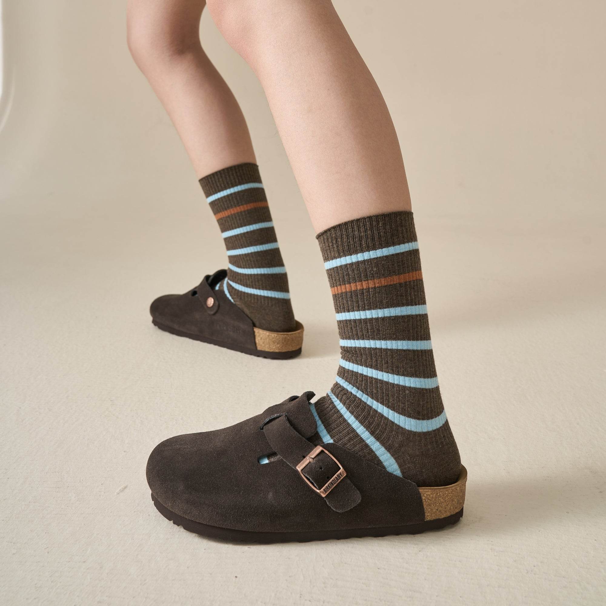 Women's Varsity Stripe Ribbed Socks - Single Pair