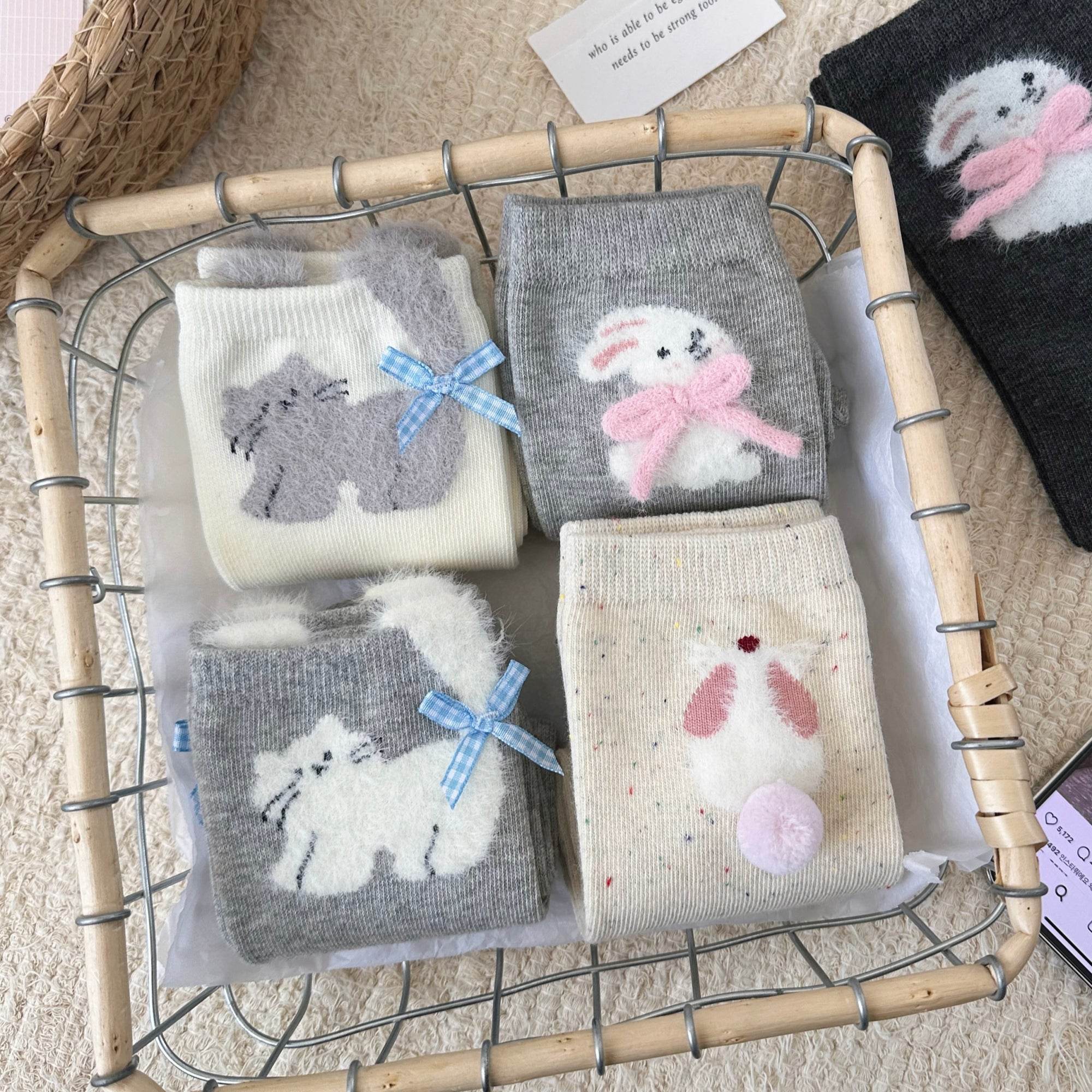 Women's Dainty Pet & Bow Crew Socks - Single Pair