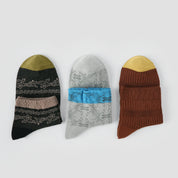 "Urban Muse" 3D Textured Ankle Socks 3-Pack