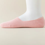 Women's Mulberry Silk & Modal Ultra-Thin No-Show Socks - product photo showing modal and mulberry silk comfort