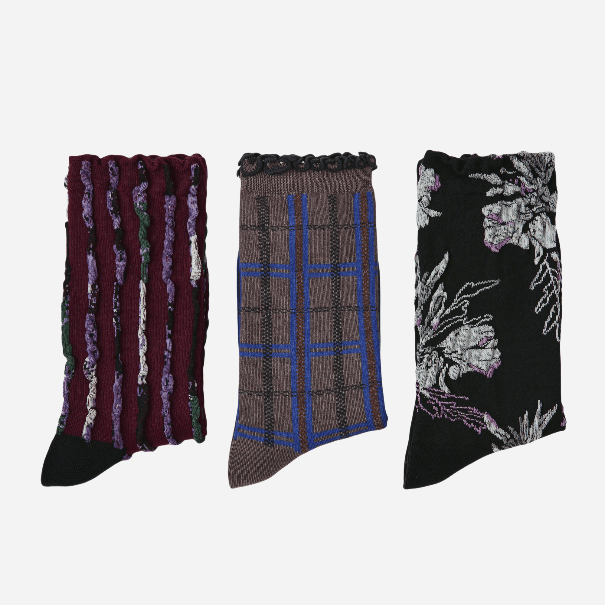 Women's Artsy Texture Crew Socks - 3 pairs